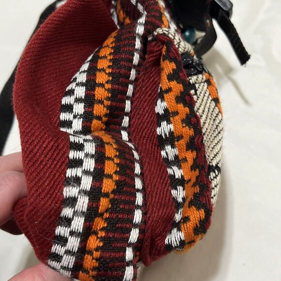 LUCAS Southwest Blanket Small Backpack Woven Red Orange Embroidered KEELA - Picture 5 of 12